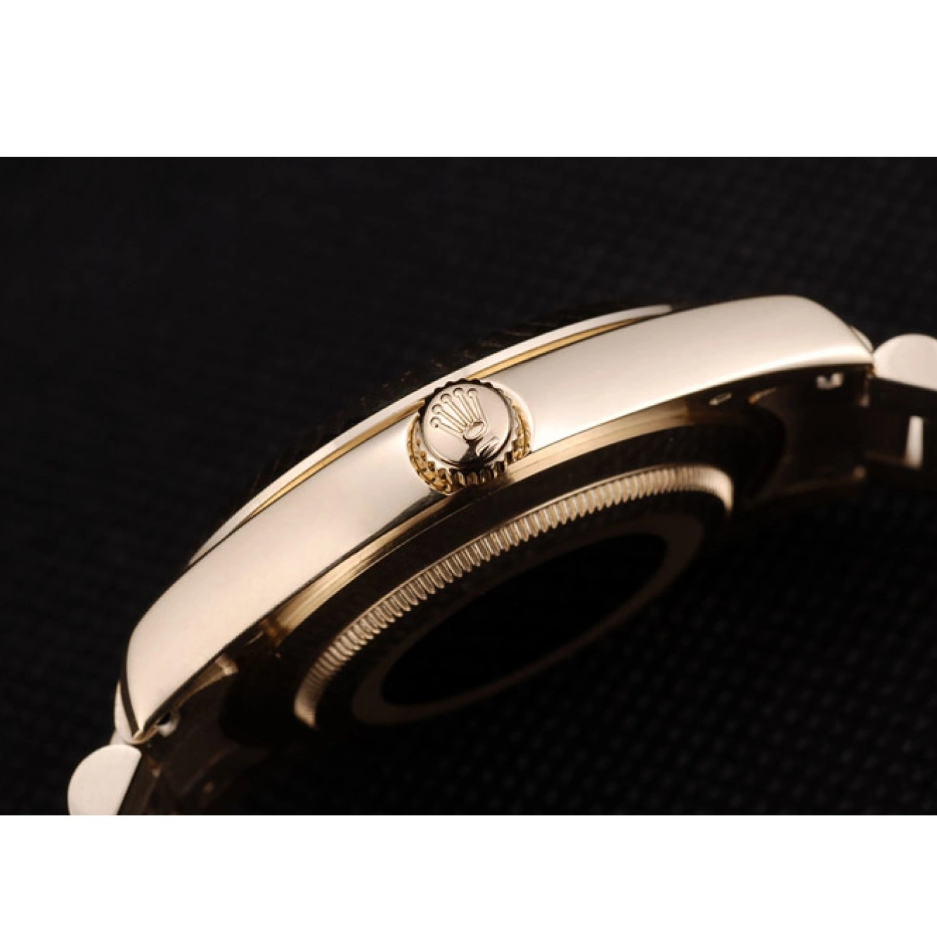 Aaa replica watch DayDate Ribbed Steel Stainless Gold 41997 Rolex Dial Gold Bezel Swiss 0705